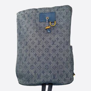 Louis Vuitton Blue Denim Monogram Chalk Backpack